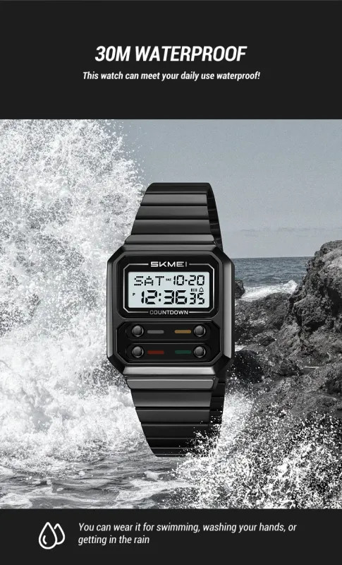SKMEI 2448 Business Men’s Retro Luxury Digital Electronic Watch Student
