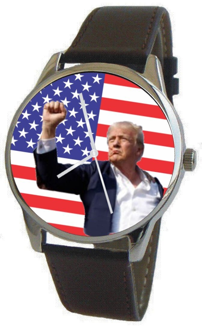 Donald J. Trump “Fight, Fight, Fight” On The Polished Chrome Watch With Donation
