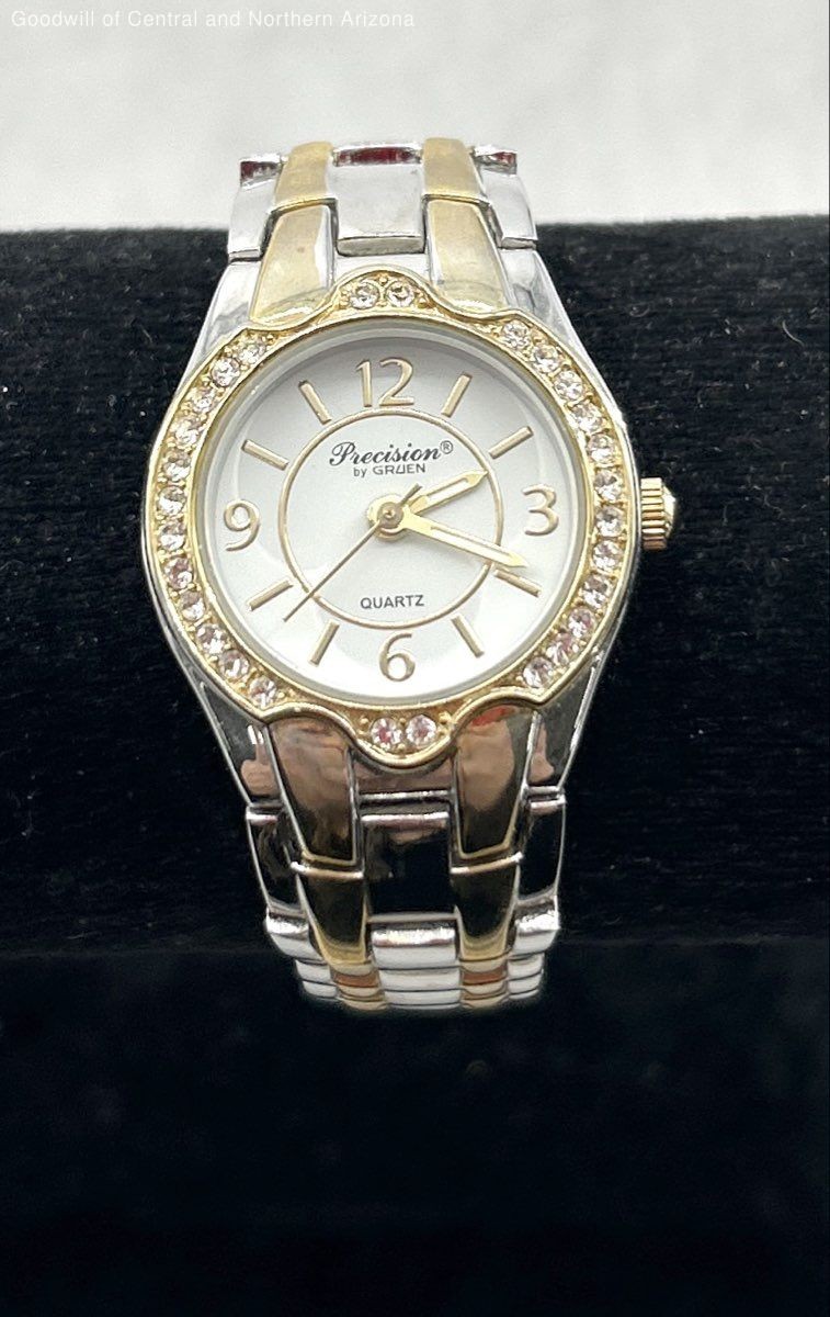 Precision by Gruen Two Tone Rhinestone Ladies Watch