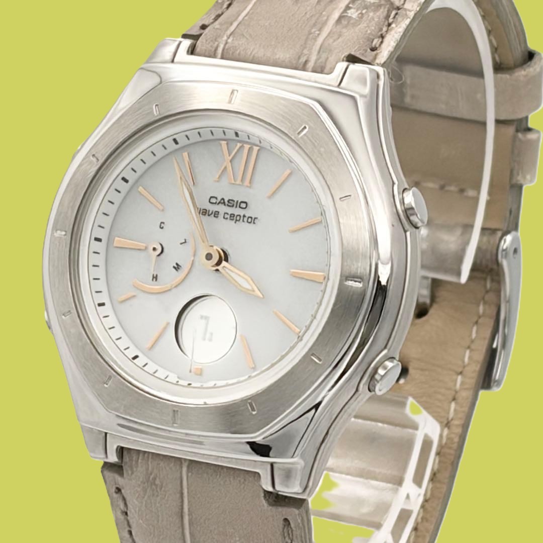 Casio Wave Ceptor 5145 Tough Solar Radio Controlled Ladies Watch Leather Band