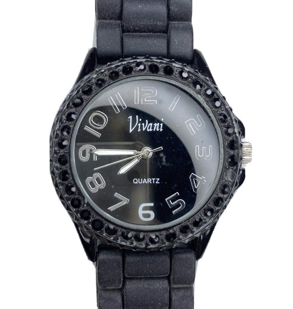 E Vivani Stainless 0811 Singapore Accutime Black Crystals Jelly Untested