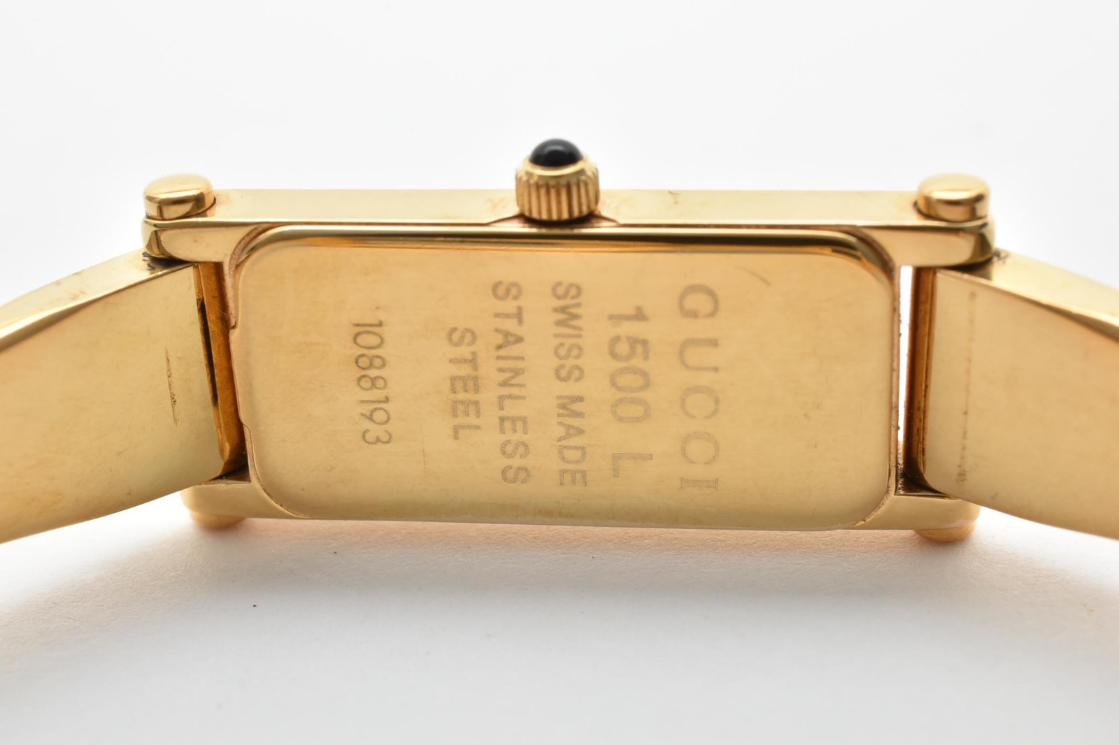 Vintage [N MINT] GUCCI 1500L Gold Dial 12mm Qz Bangle Ladies Watch JAPAN