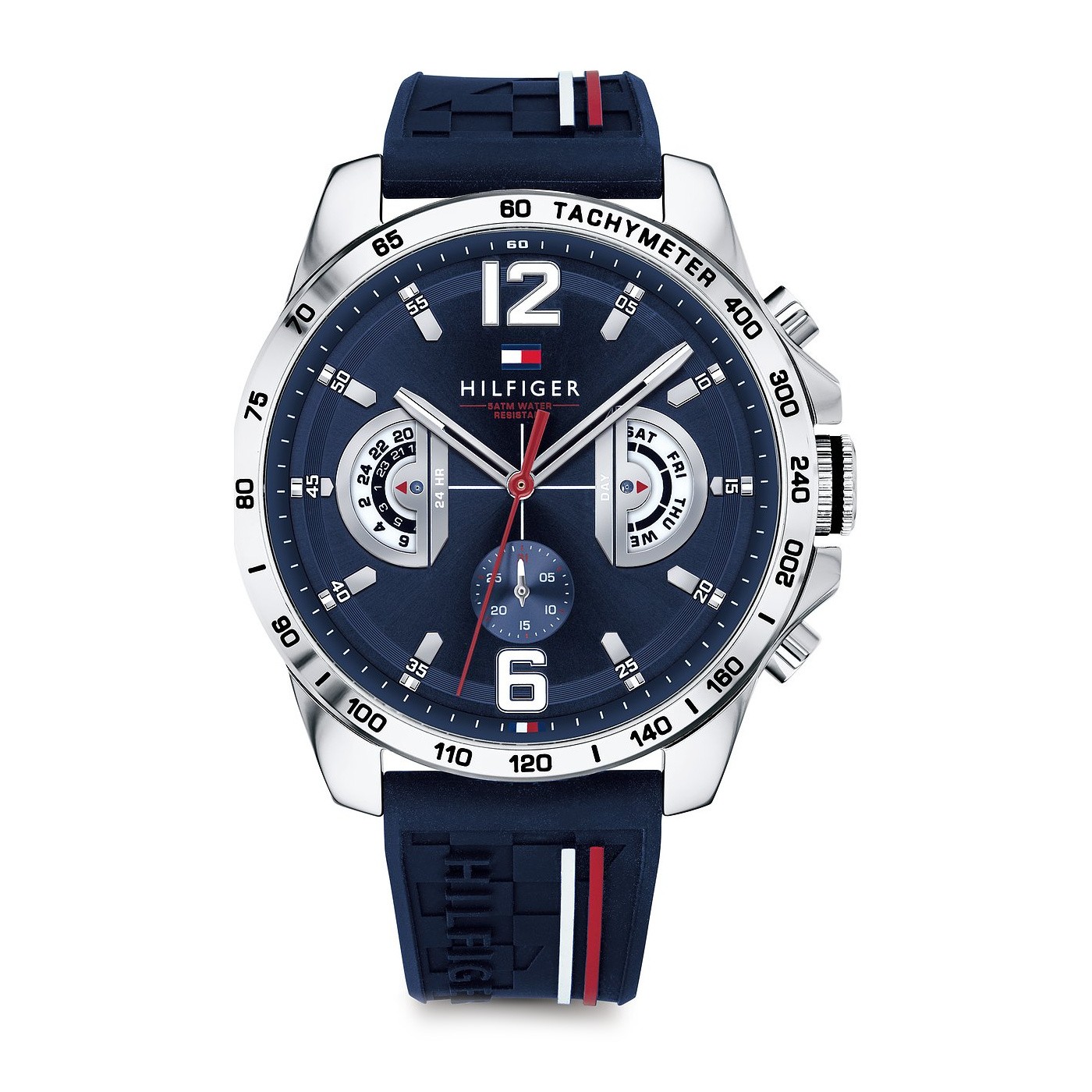 Tommy Hilfiger Men’s Wristwatch 1791476 Multifunction Silicone Strap Blue