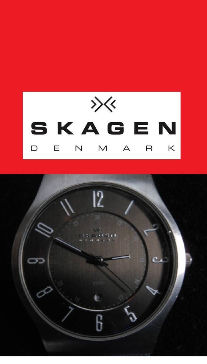 ‘ Scandinavian Denmark lightweight titanium SKAGEN wristwatch gray color ultra