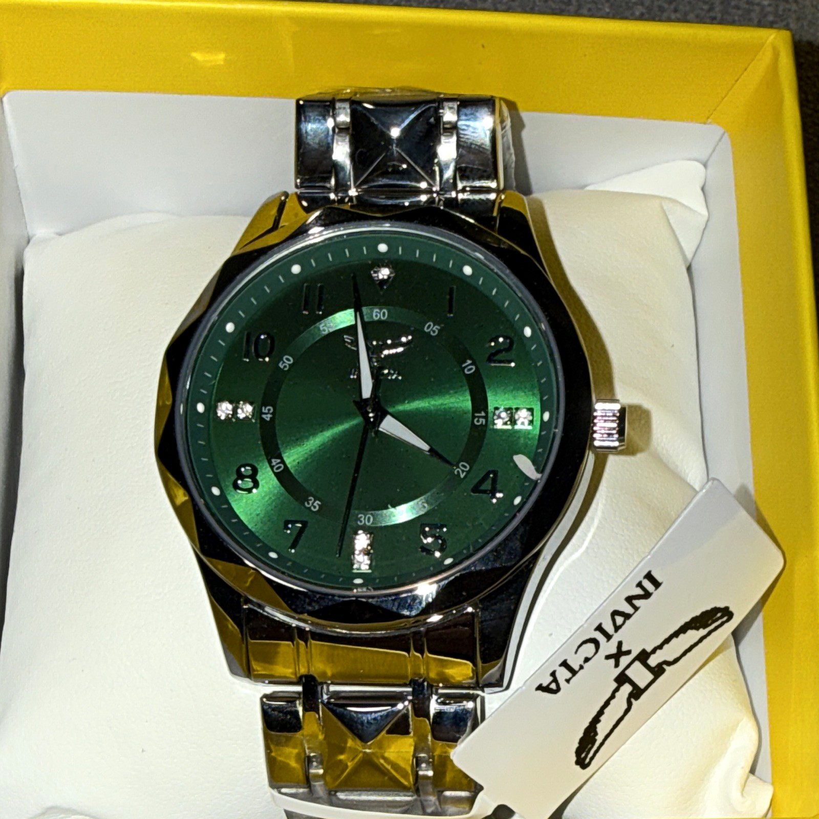 Invicta Women’s Green Sunburst Dial Two-Tone SS Quartz Watch w/ Box