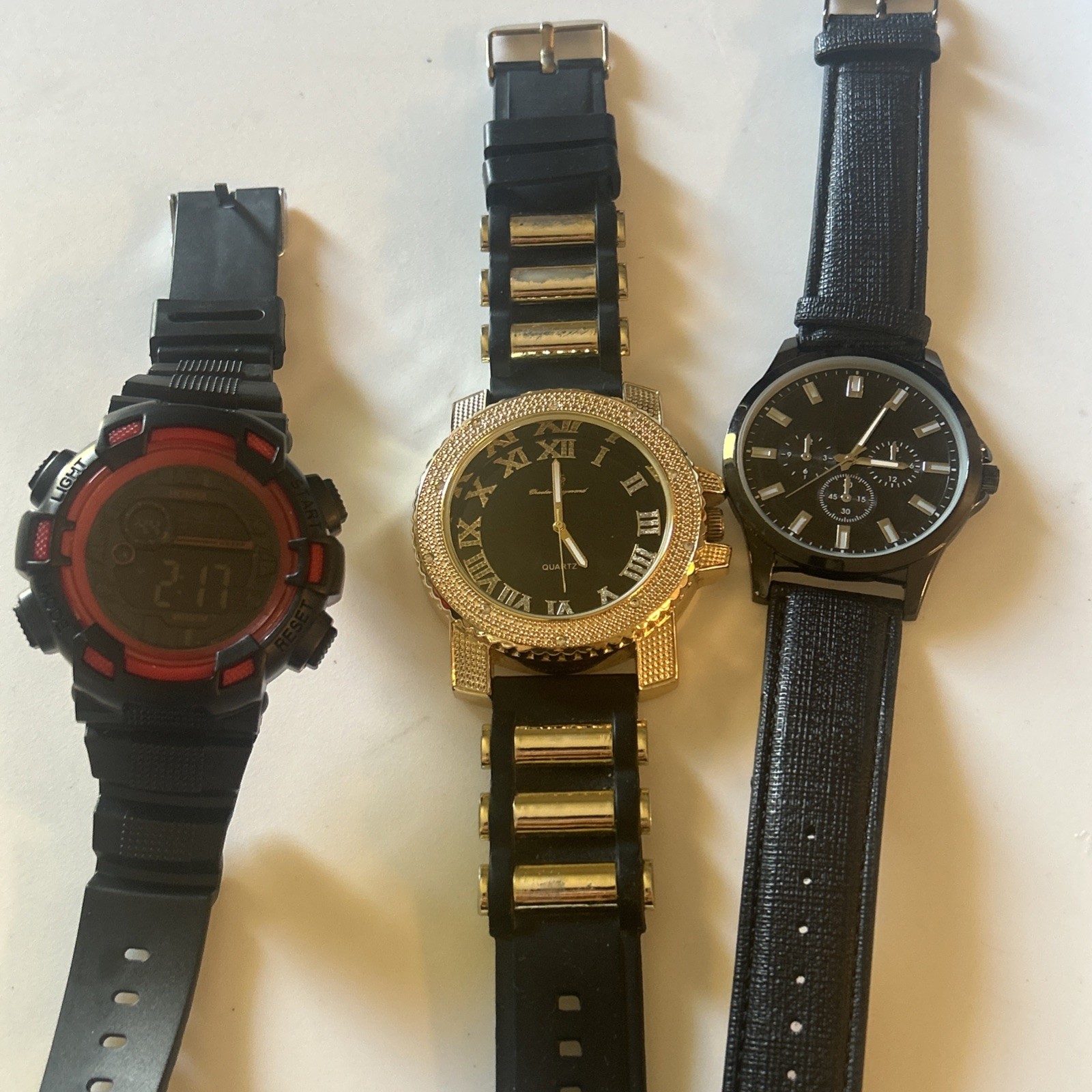 Bundle Of 3 Watches Multi style three watches multi material black