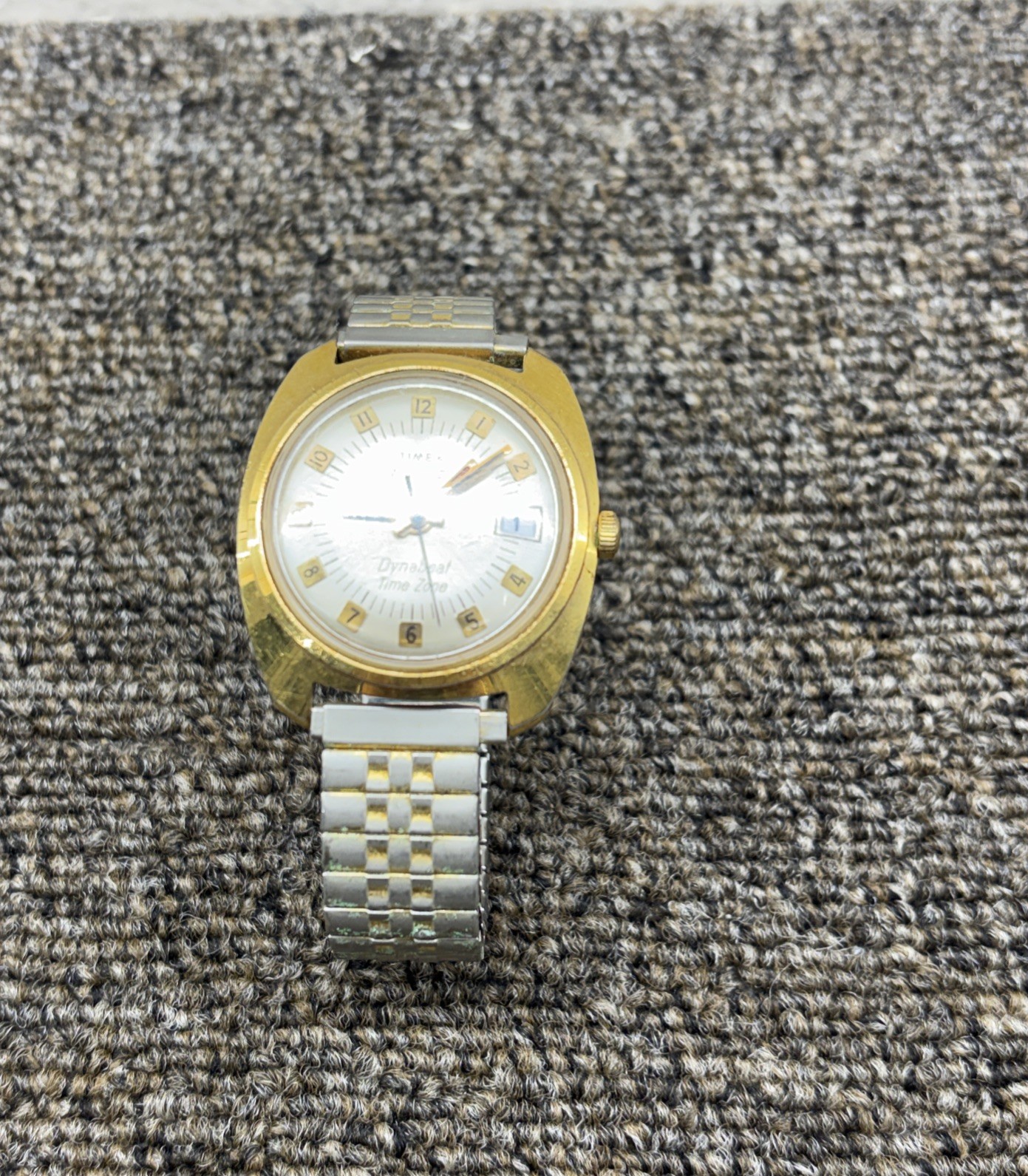Vintage 1975 Timex Electric Dynabeat Watch For Parts or Repair 44411 Box 1
