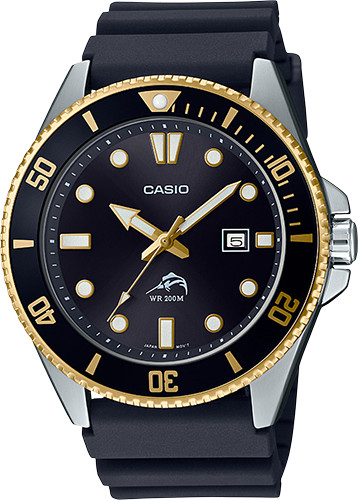 Casio MDV106G-1A, Men’s Analog Watch, Black Resin Band, Date, 200 Meter WR