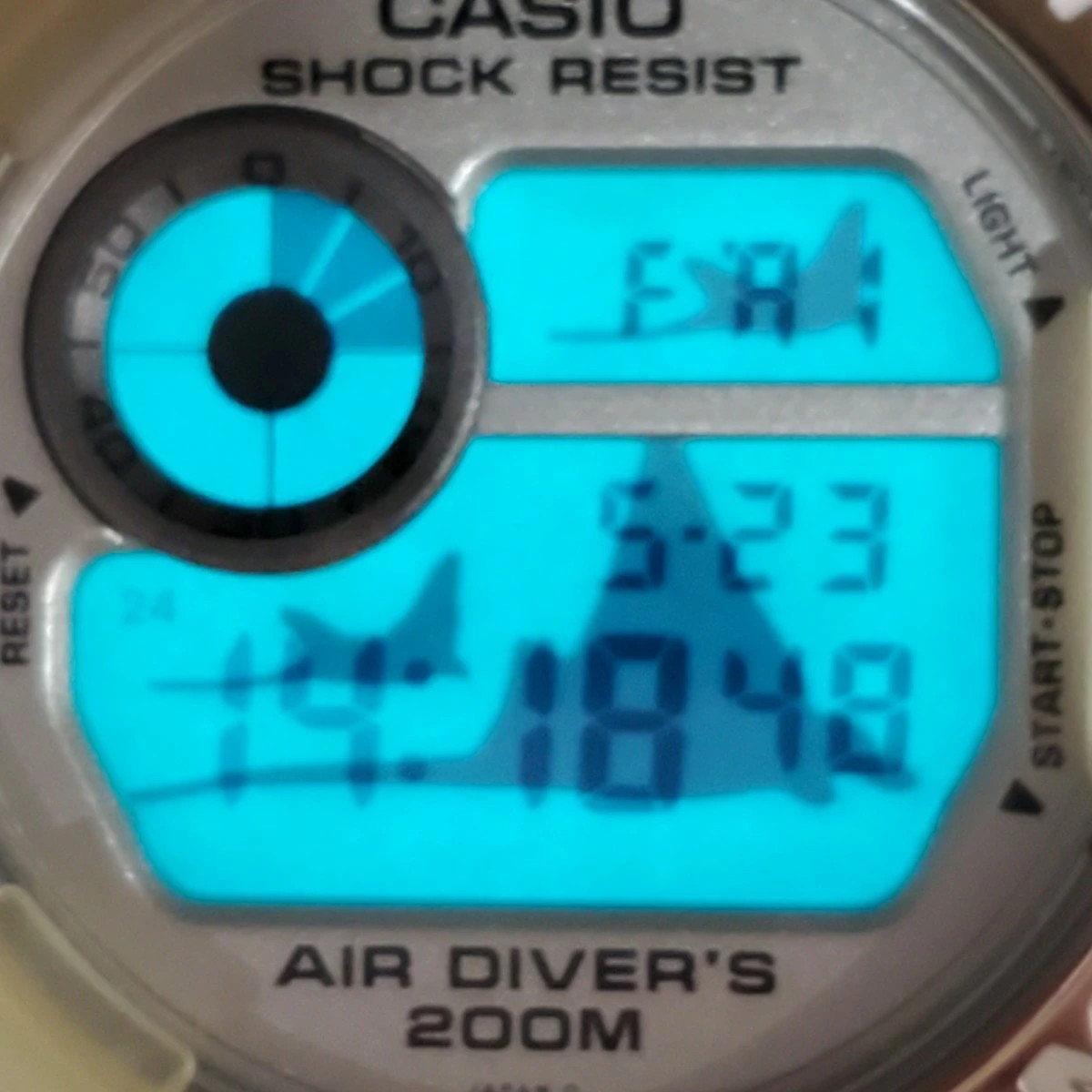 Casio G-SHOCK DW-8201WC-7T Skeleton Digital Watch Resin Band Silver Used