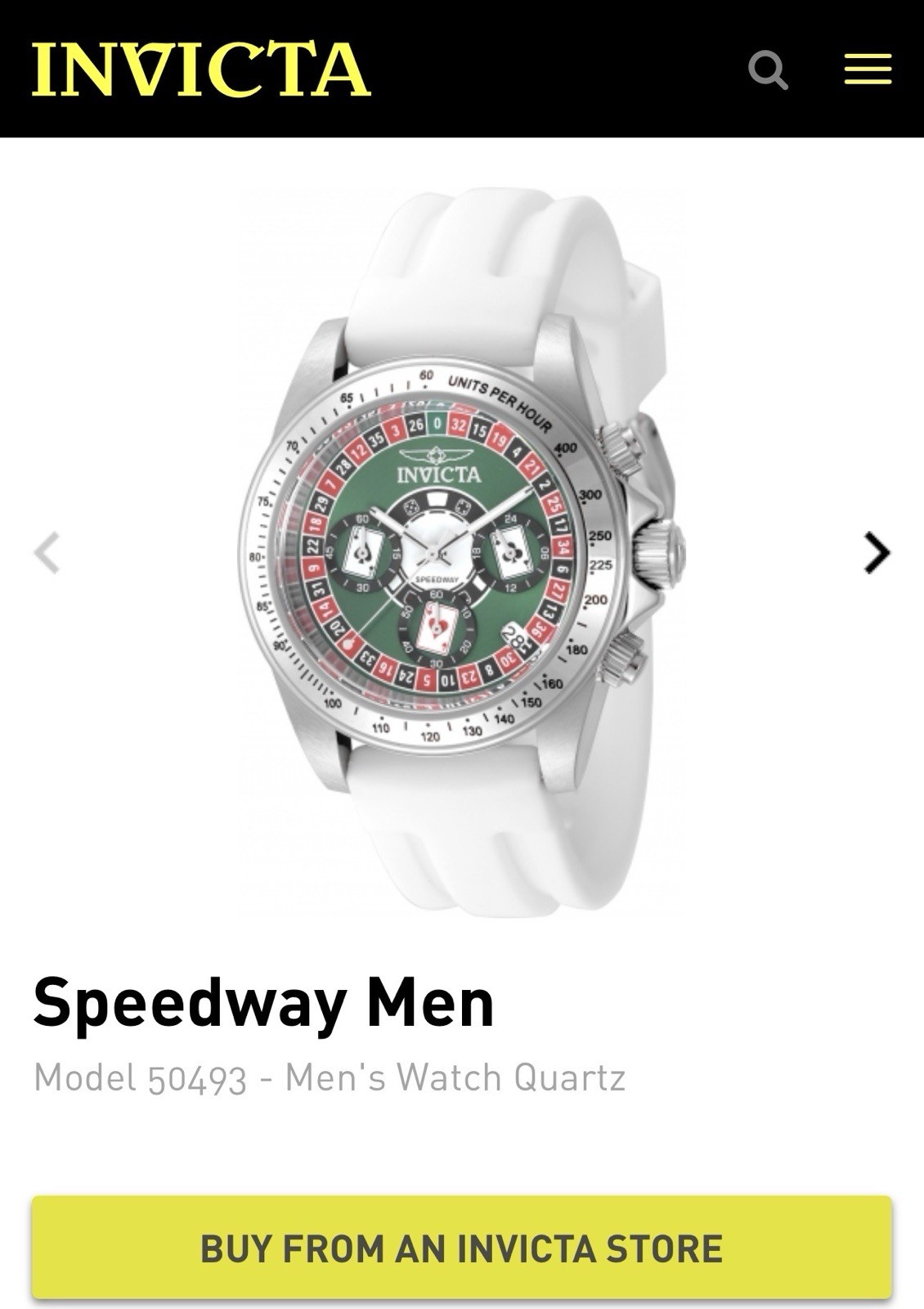 Invicta Speedway Men’s Watch – 50mm, Quartz Chronograph. Model 50493