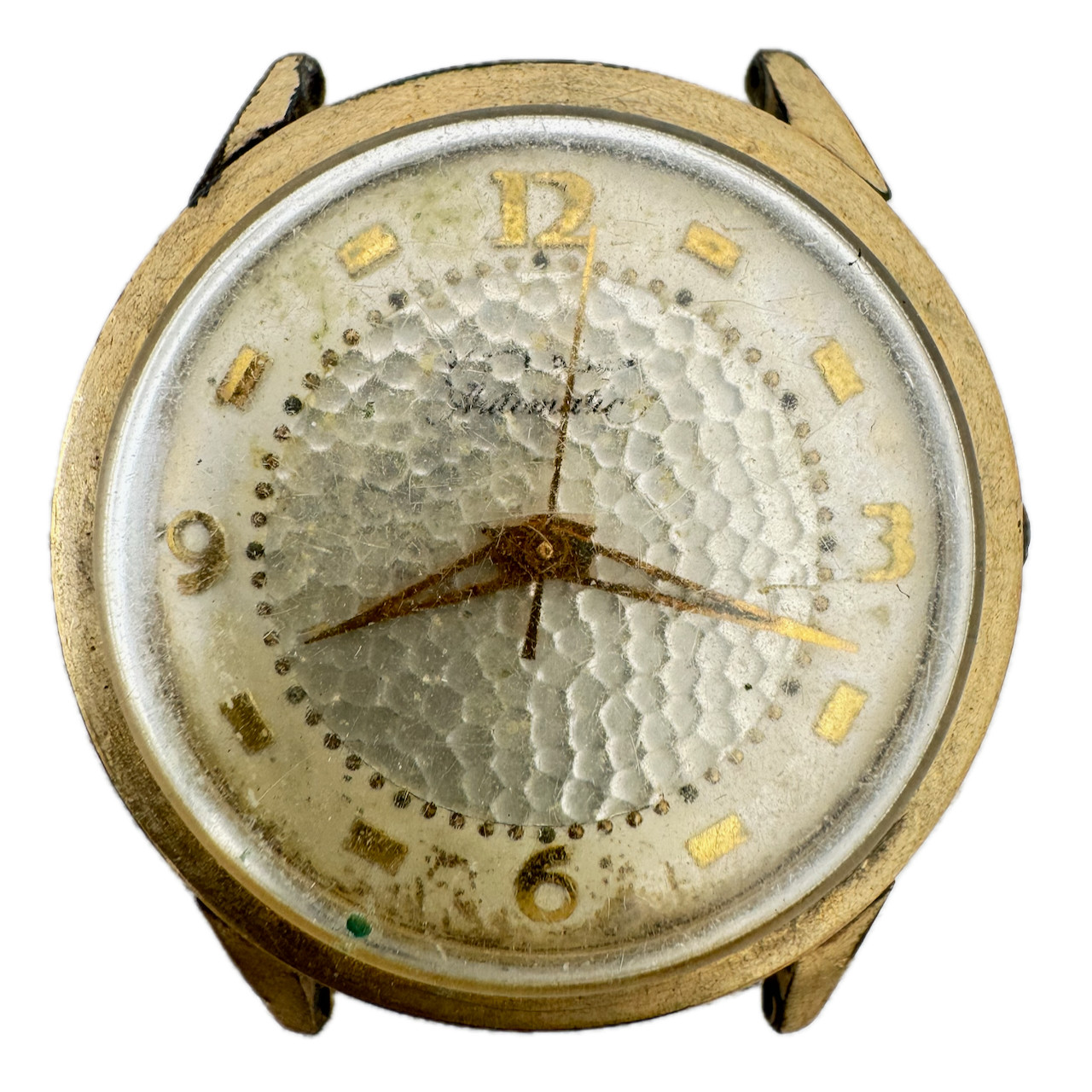 Vintage 34mm Wittnauer Hammered Dial 17j Men’s Automatic Wristwatch 11ARG 10kGF