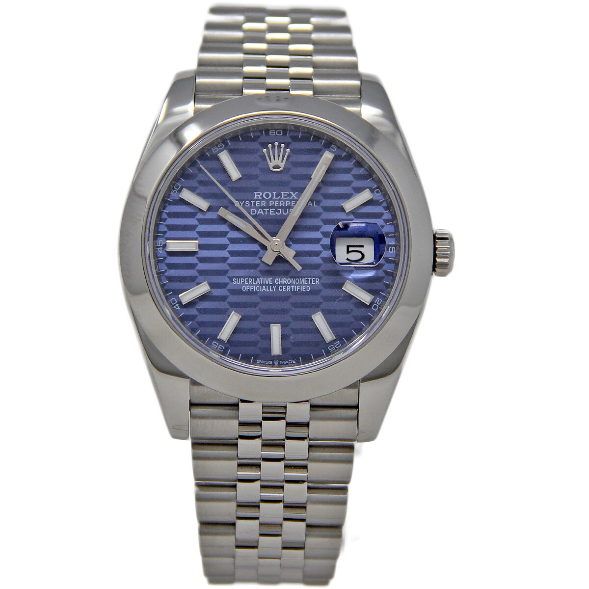 Rolex Datejust 41mm “Custom” 2020 BLUE FLUTED MOTIF 126300 #1339-1