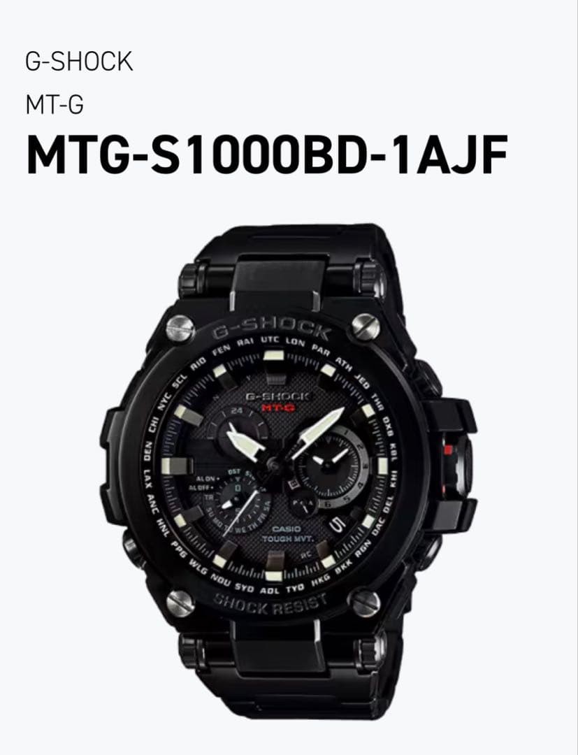 CASIO G-SHOCK MTGS1000BD-1A Black IP Metal Watch Used
