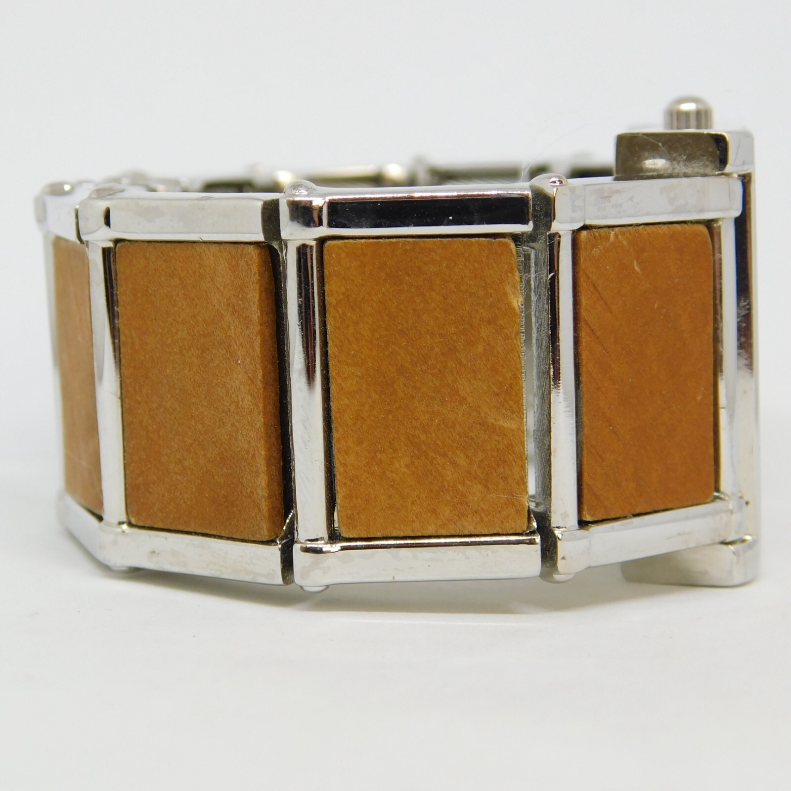 Narmi Wooden and Metal Quartz Analog Women’s Watch Sz. 6″ New Battery