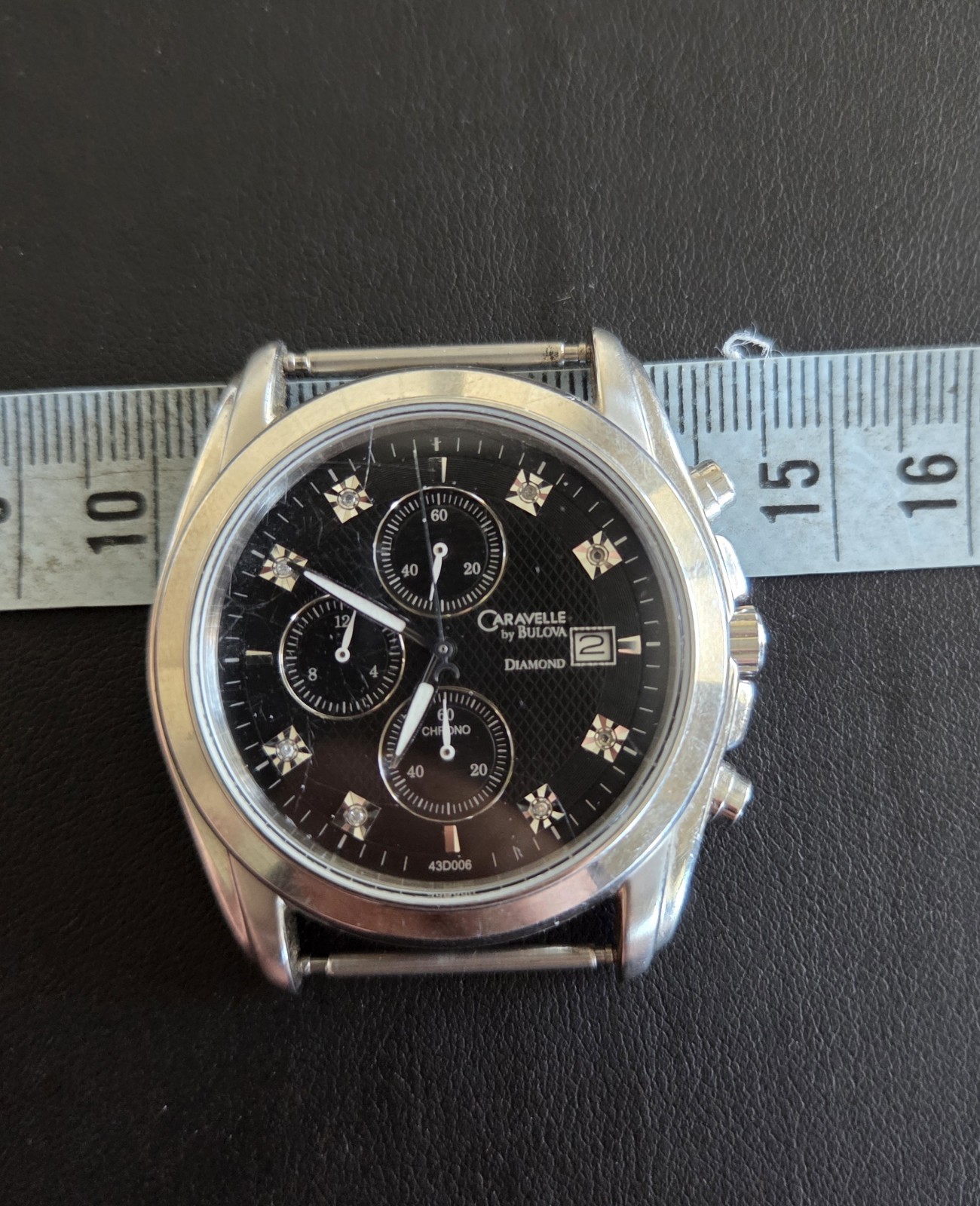 Caravelle Bulova Chronograph Watch Men 42mm 43D006 No Watch Band New Battery