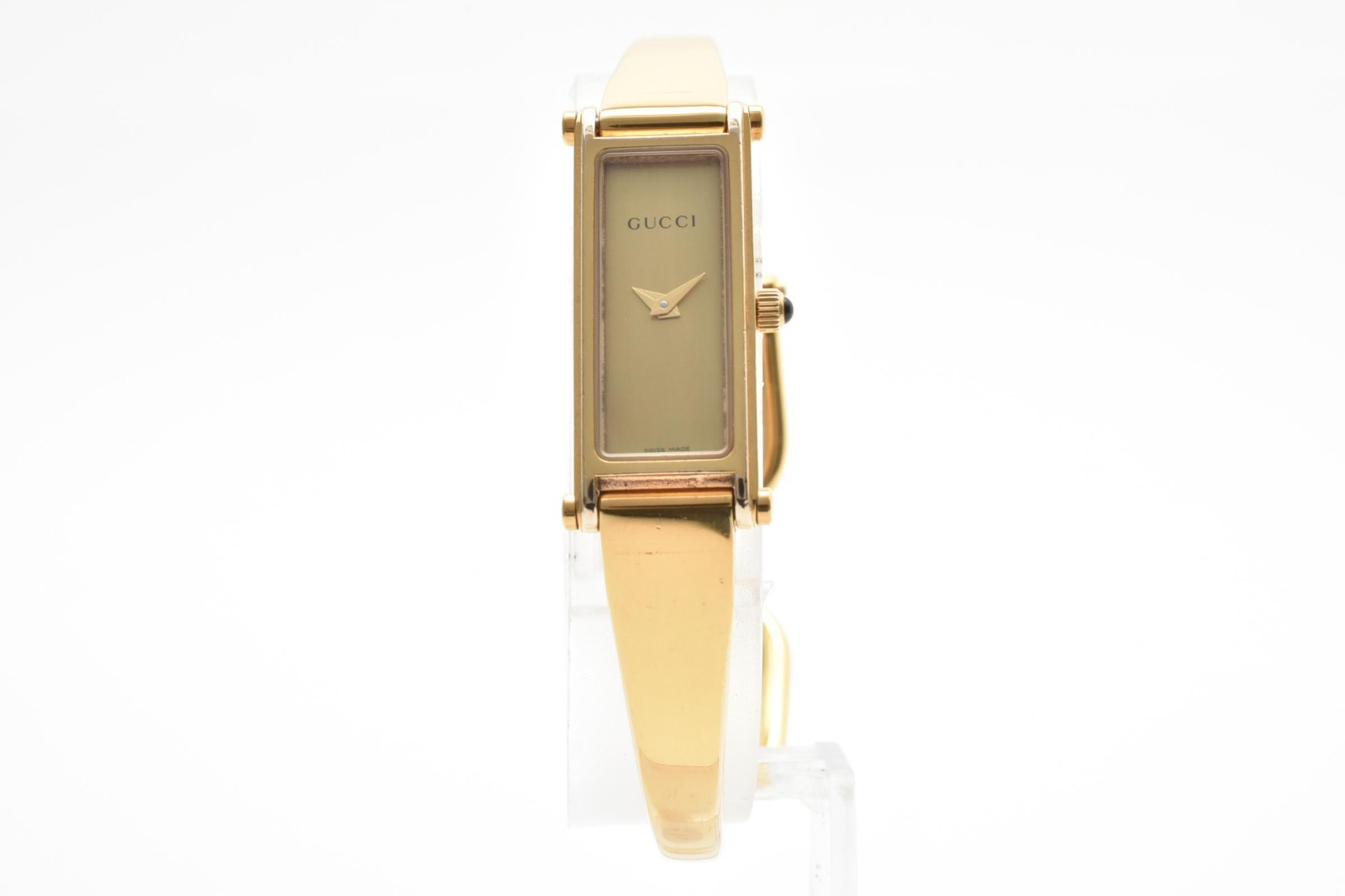 Vintage [N MINT] GUCCI 1500L Gold Dial 12mm Qz Bangle Ladies Watch JAPAN