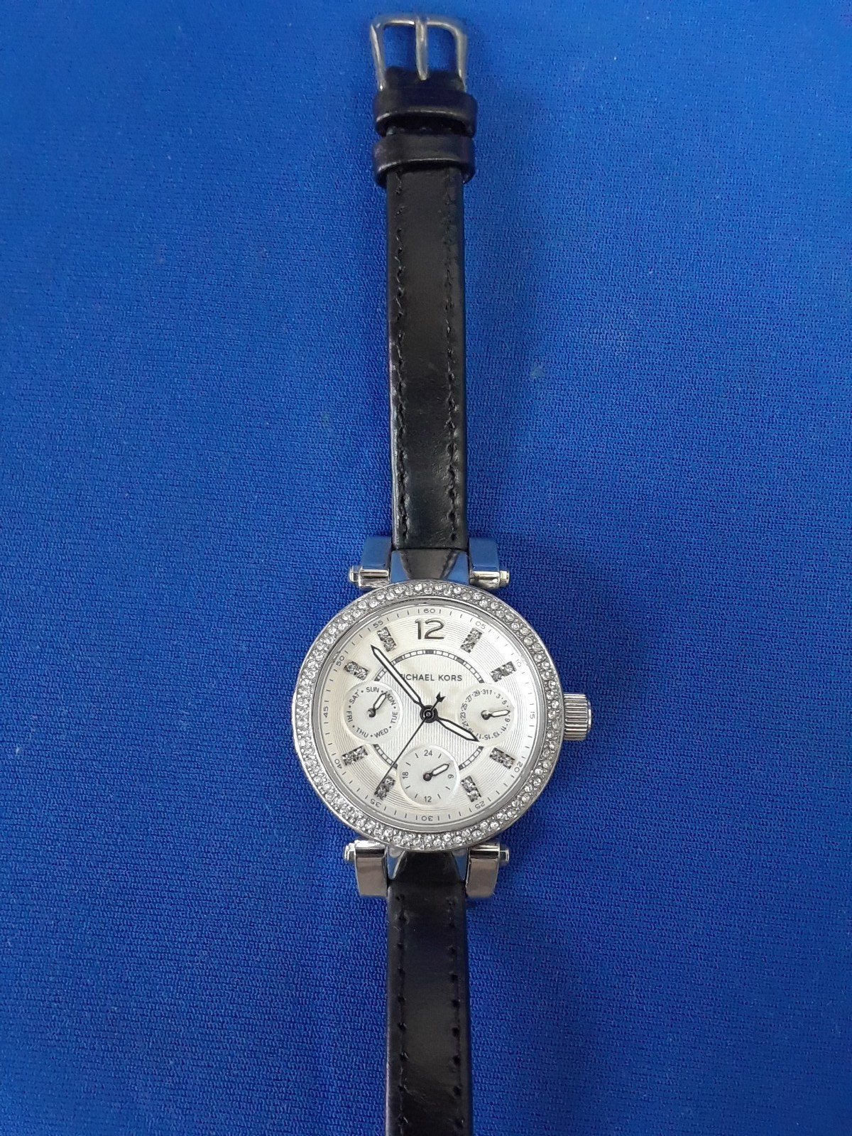 Michael Kors MK5615 Mini Parker Ladies Watch Silver Tone Glitz Stainless Quartz