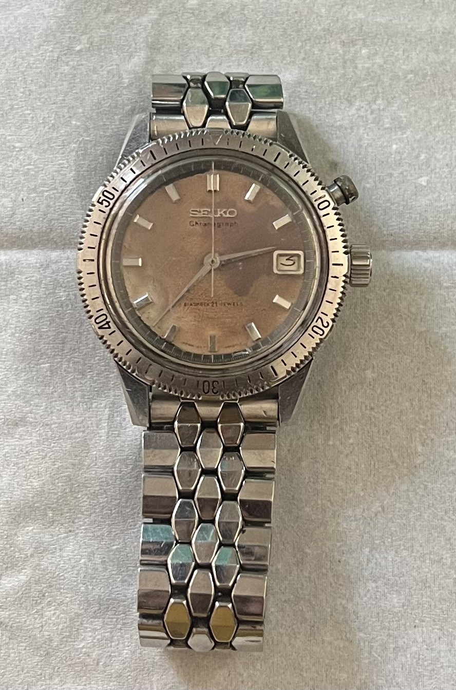 SEIKO 5717-8990 Mono Pusher One-Push Chronograph 1964 – Manual winding,rare