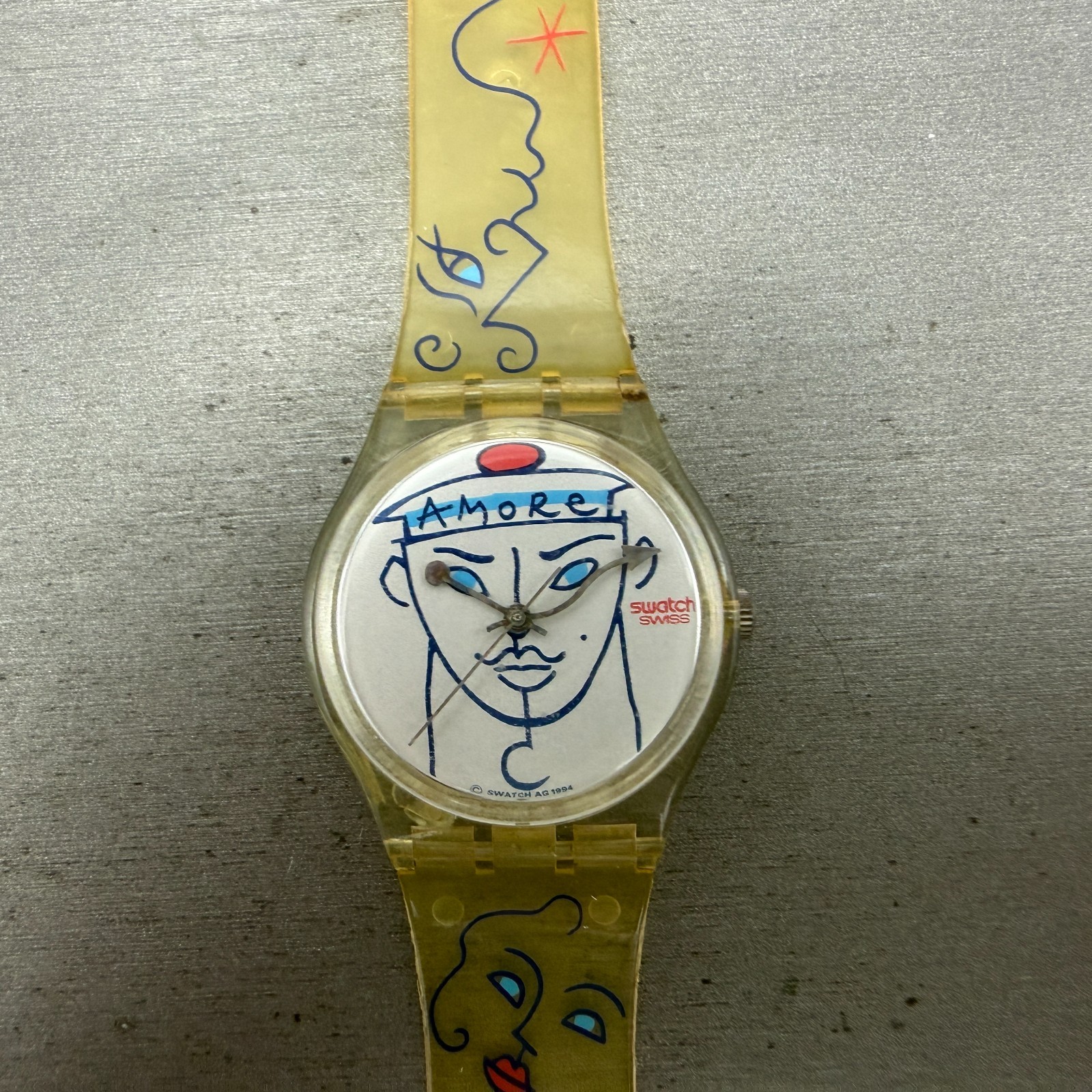 Swatch Flowers Watch Unisex 34mm White Dial Clear Case GK207 Round New Battery