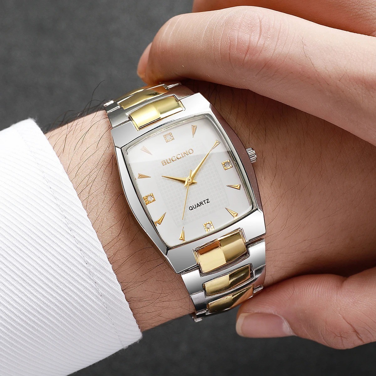 Luxury Men Business Watches Fashion Rectangle Dial Quartz Wristwatch For Mens Cl