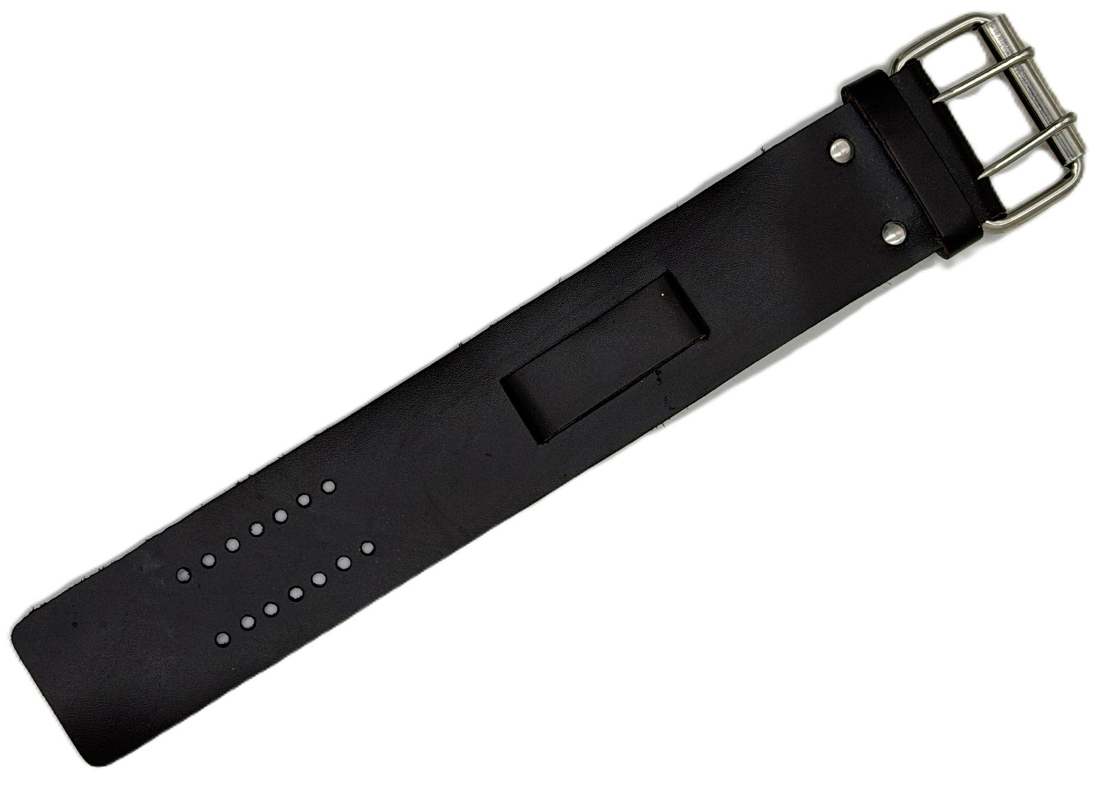 Black Genuine Leather Watchband Made In USA