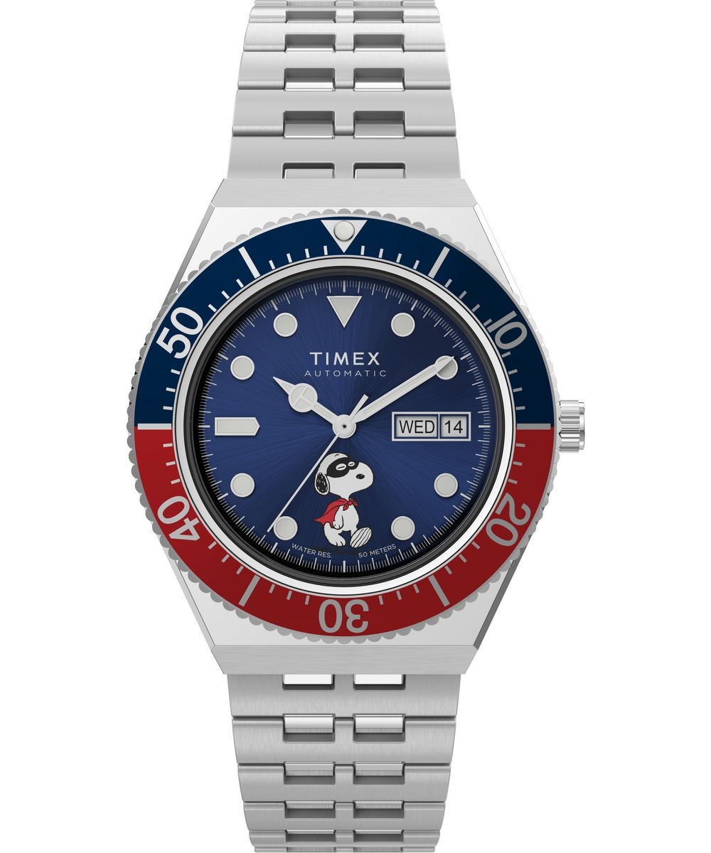 Timex Silver Mens Analogue Watch Peanuts M79 TW2W47500