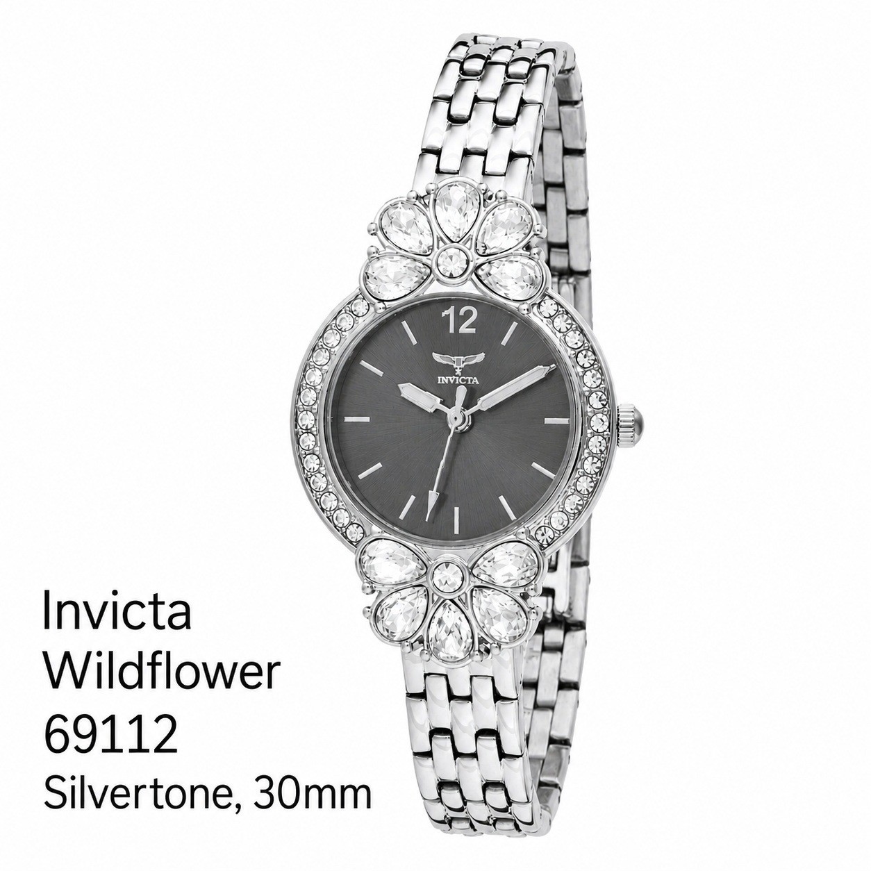 NEW Invicta Wildflower Women’s Watch 30mm Silvertone Steel (69112) #0322