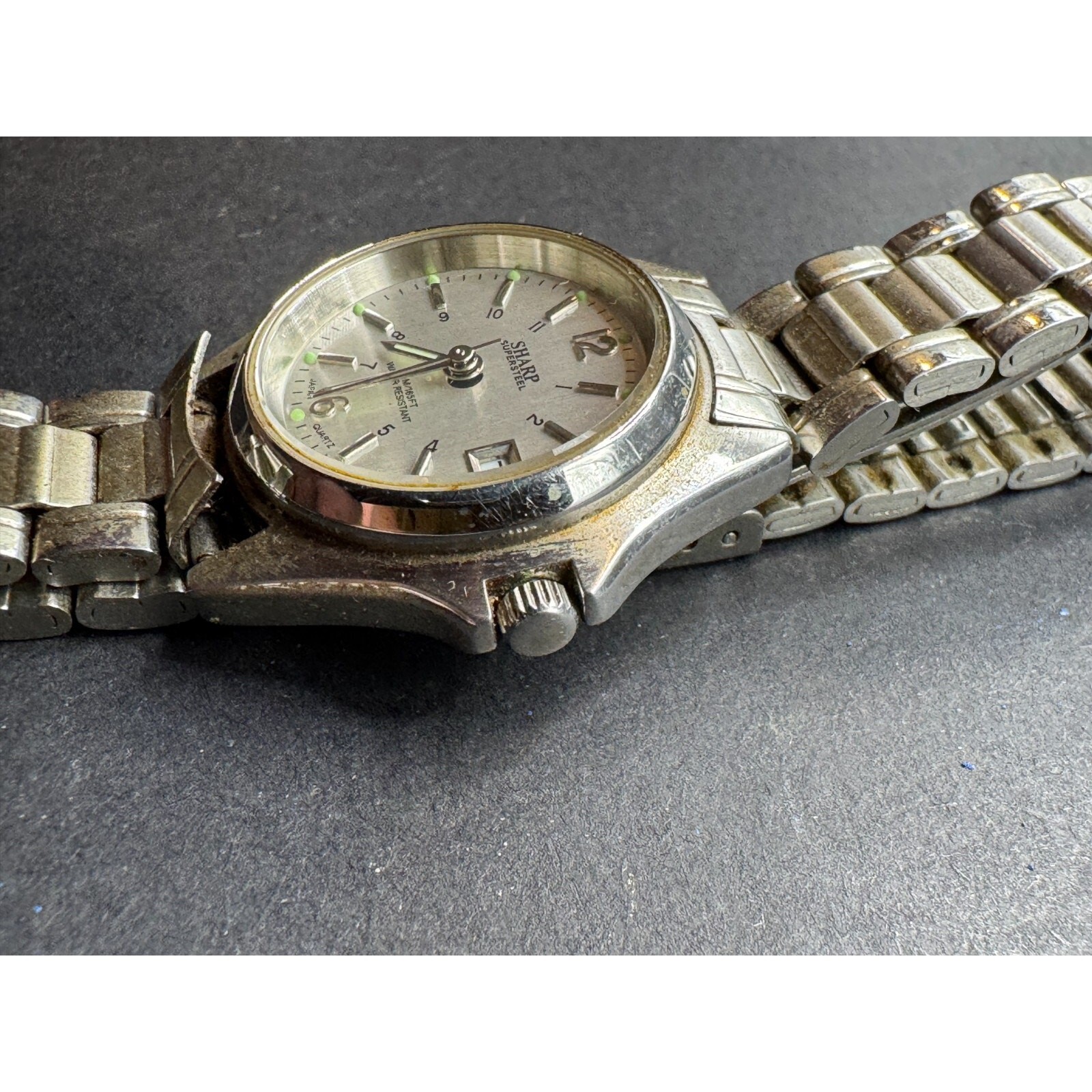 Sharp Supersteel Watch 352620 Stainless Steel Silver Dial 5ATM Water Resistant