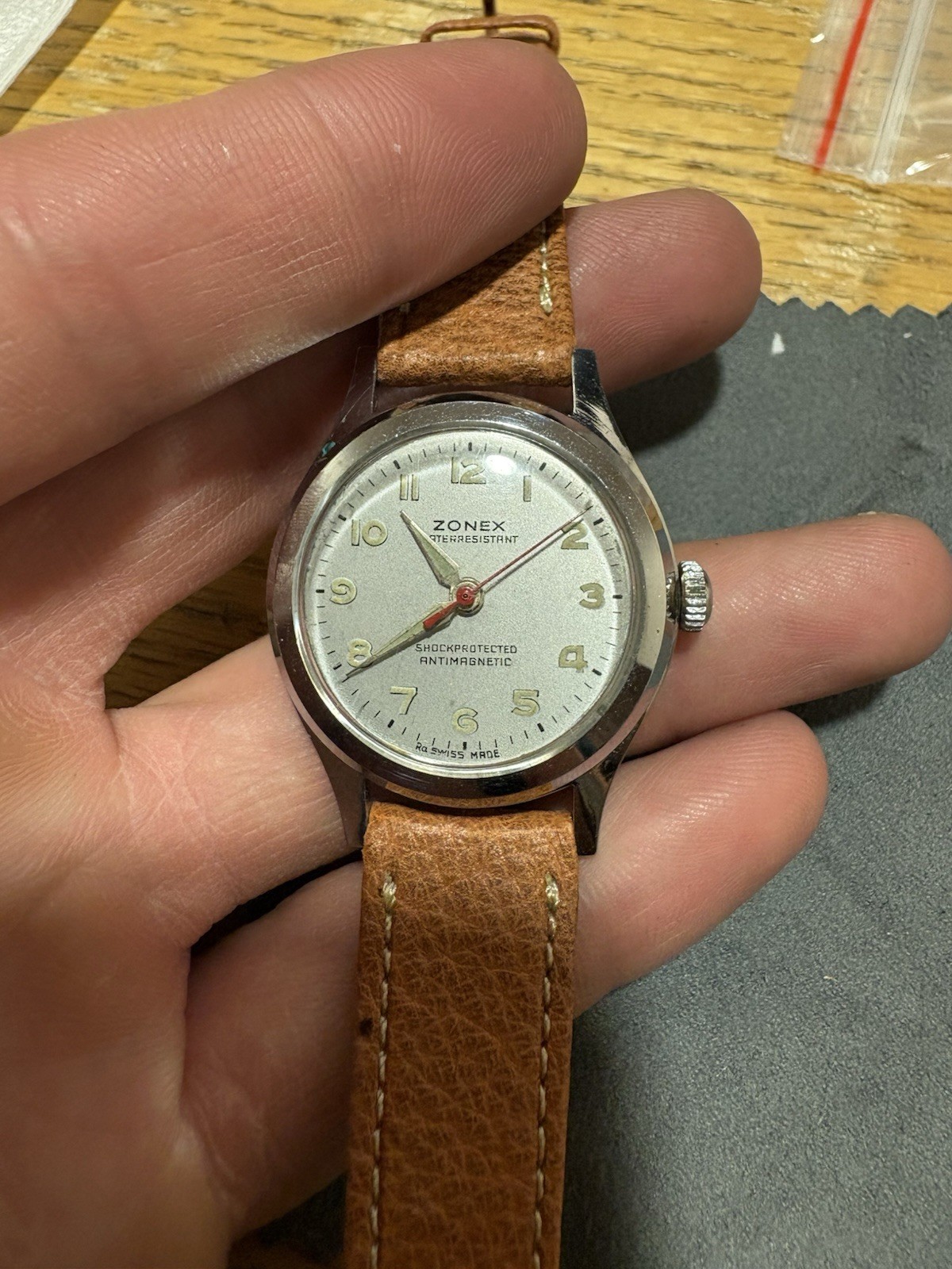 Vintage Zonex Swiss Made Mechanical Watch 1 Jewel Shock Protected Runs