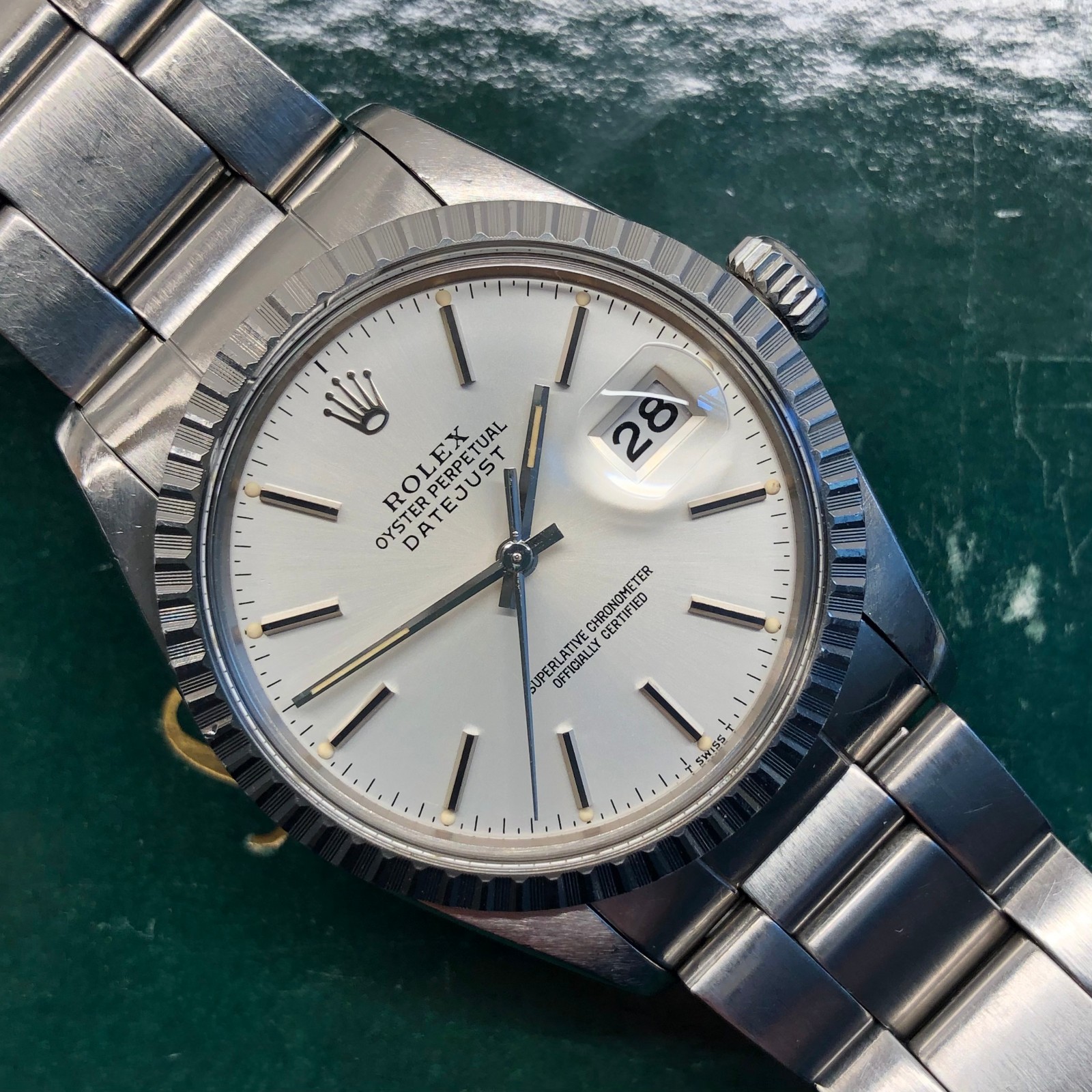 Rolex Datejust 16030 “IBM” Steel Engine Turned Automatic Watch