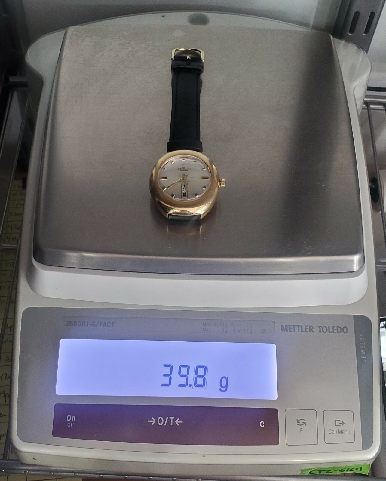 RARE Jumbo Jules Jurgensen 39mm Watch Day Date 10K Yellow Gold Plated Auto.