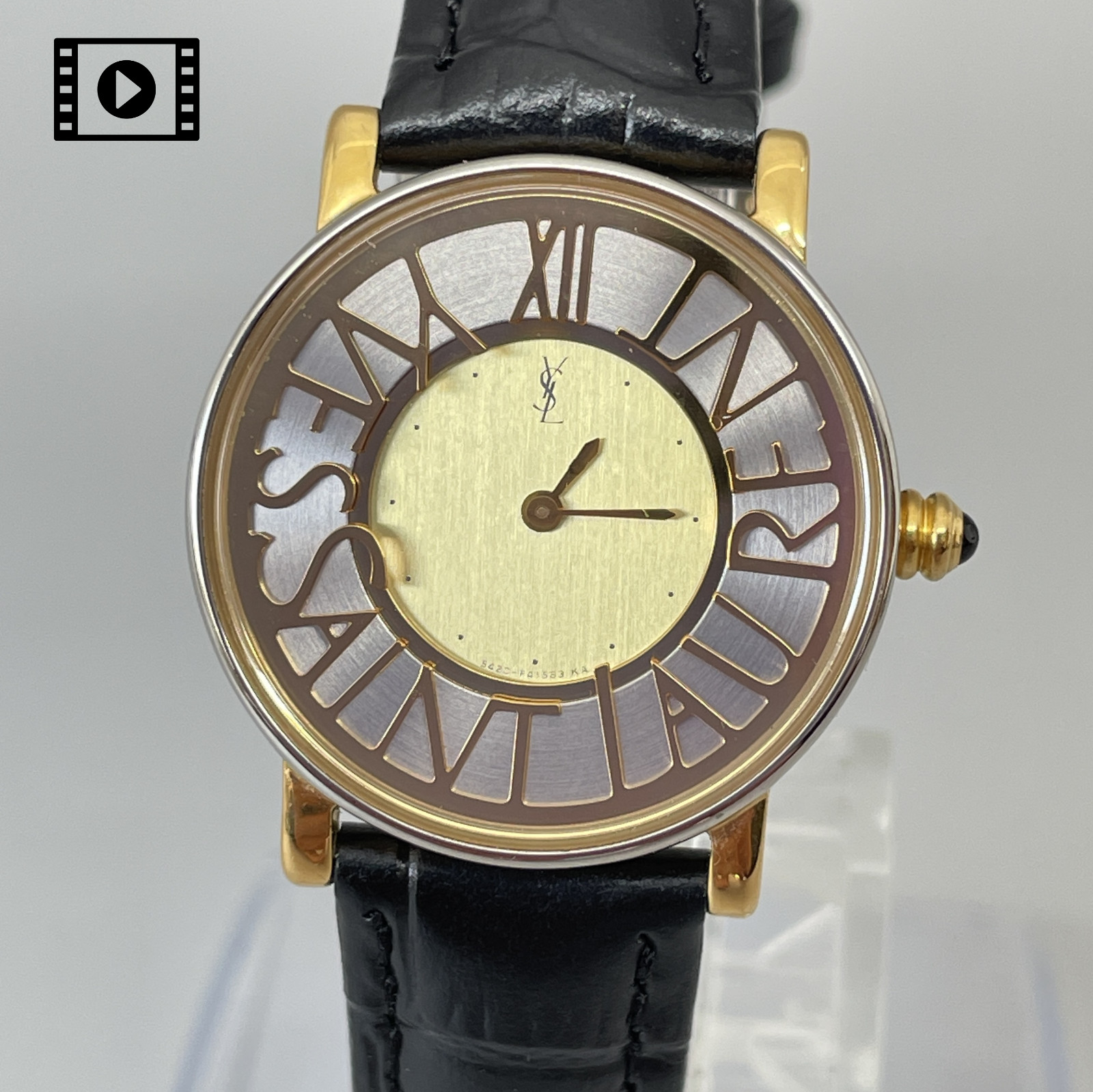Yves Saint Laurent 5420-F41264Y YSL [US Stock] Vintage Womens Qz Watch *N.Mint