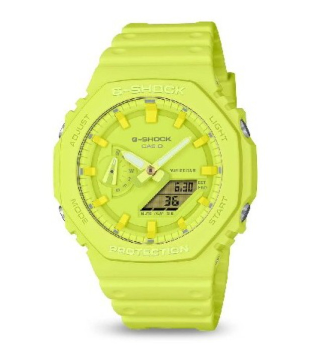 Casio GA-2100-9A9 Watch – Bold Yellow Design with Durable Digital Features