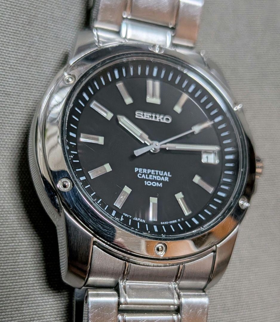 Seiko Black Mens Watch Wrist 17cm