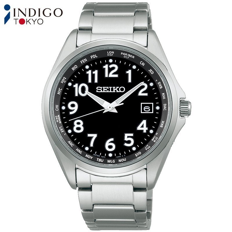 SEIKO SELECTION SBTM329 Titanium Radio Solar Watch Black Dial 39.5mm Watch
