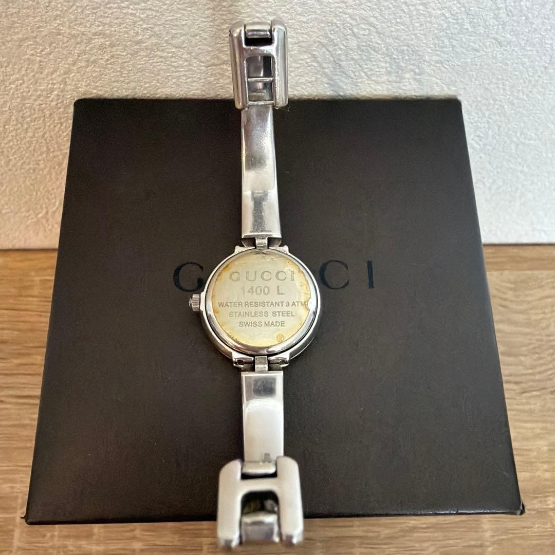 GUCCI 1400L Silver Bangle Watch Quartz Women’s Wristwatch w/ Box Untested JP