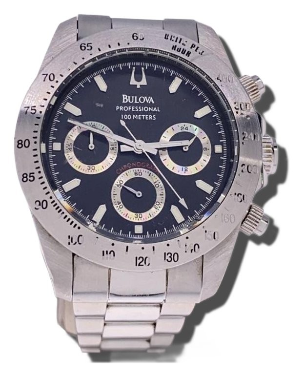 BULOVA Watch Stainless Steel Silver 931717 Authentic Men H:1.89” W:1.69” 7554
