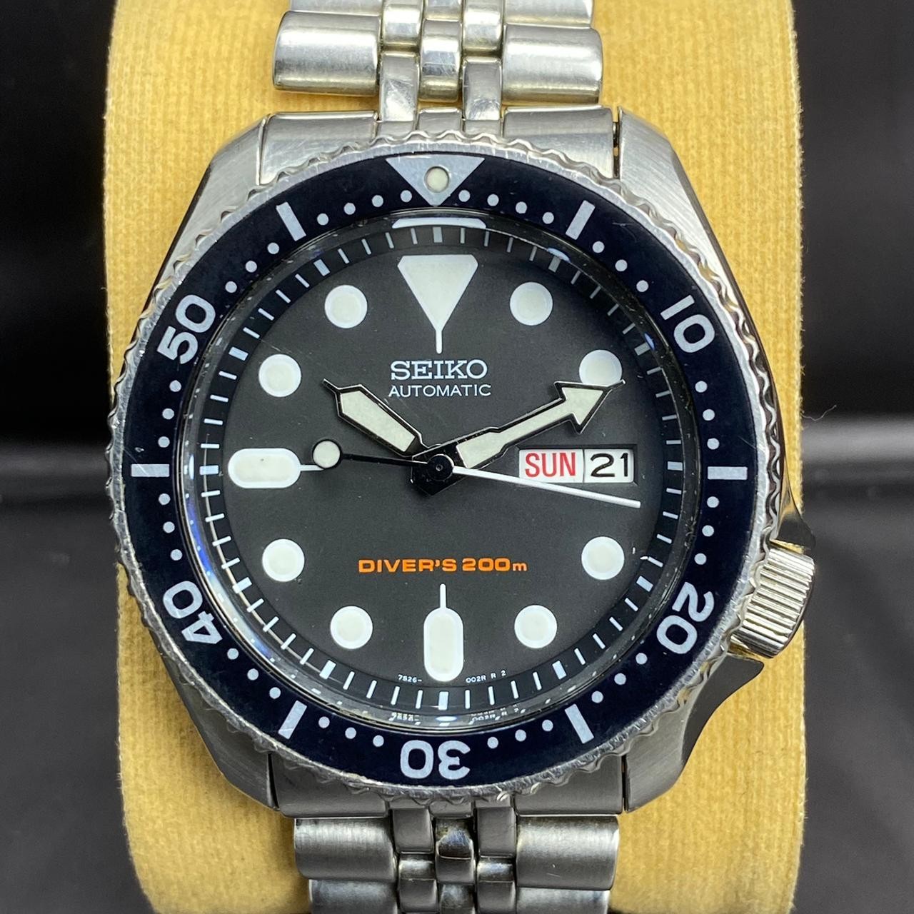 Rare Seiko Diver SKX007 Automatic 7S26-0020 Black Day Date Sport Watch Men 2004s