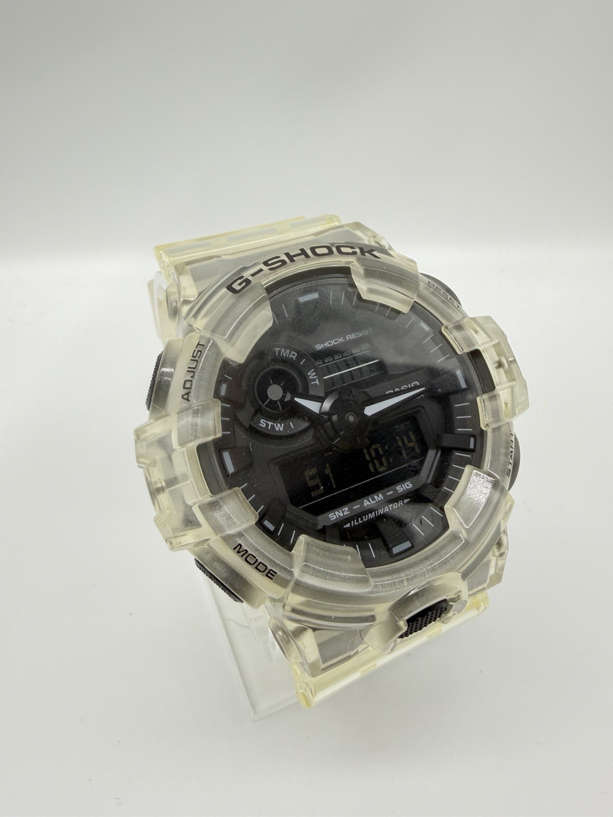 Casio G-Shock GA-700SKE-7A Clear Skeleton Analog Digital Watch 5522