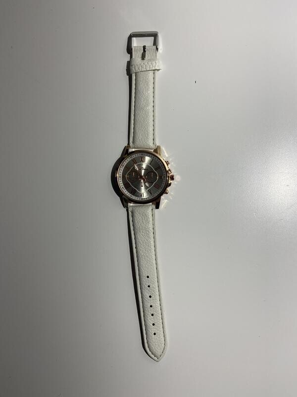 Color Lovers White Women’s Wrist Watch by Lin Times Faux Leather Band (New)