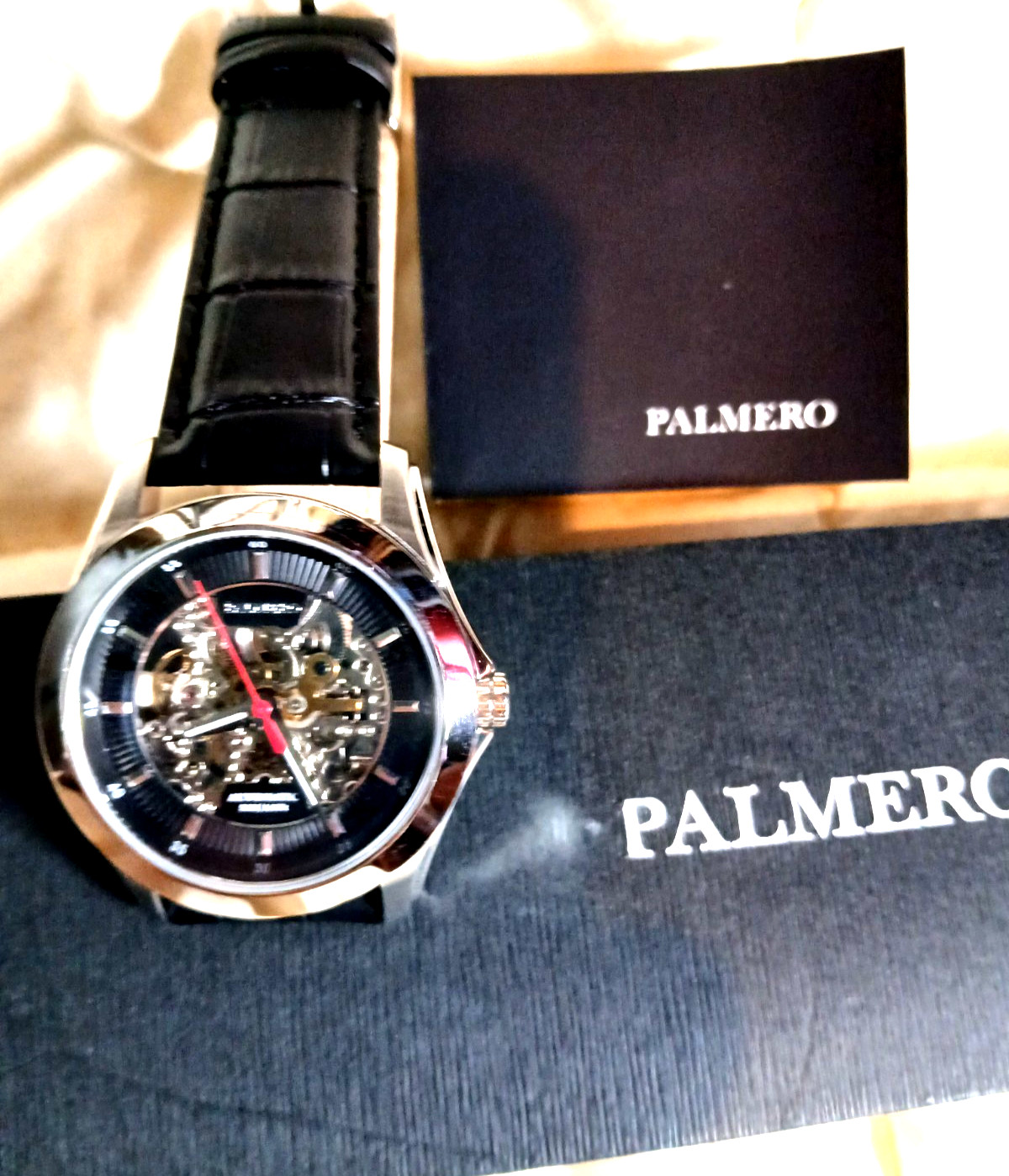 Palmero Caron Skeleton Automatic Watch – Black Dial and Black Strap