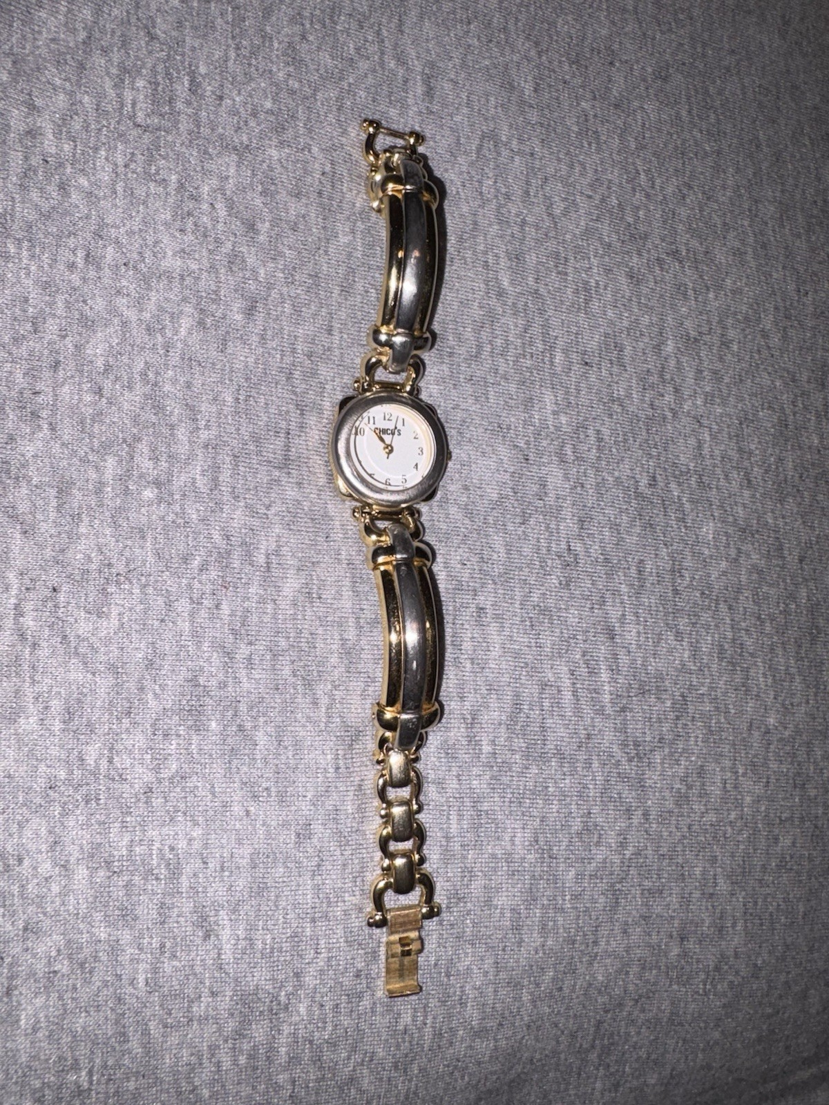 Vintage Chicos Two Tone Gold Silver Link Analog Watch Repair Project As Is
