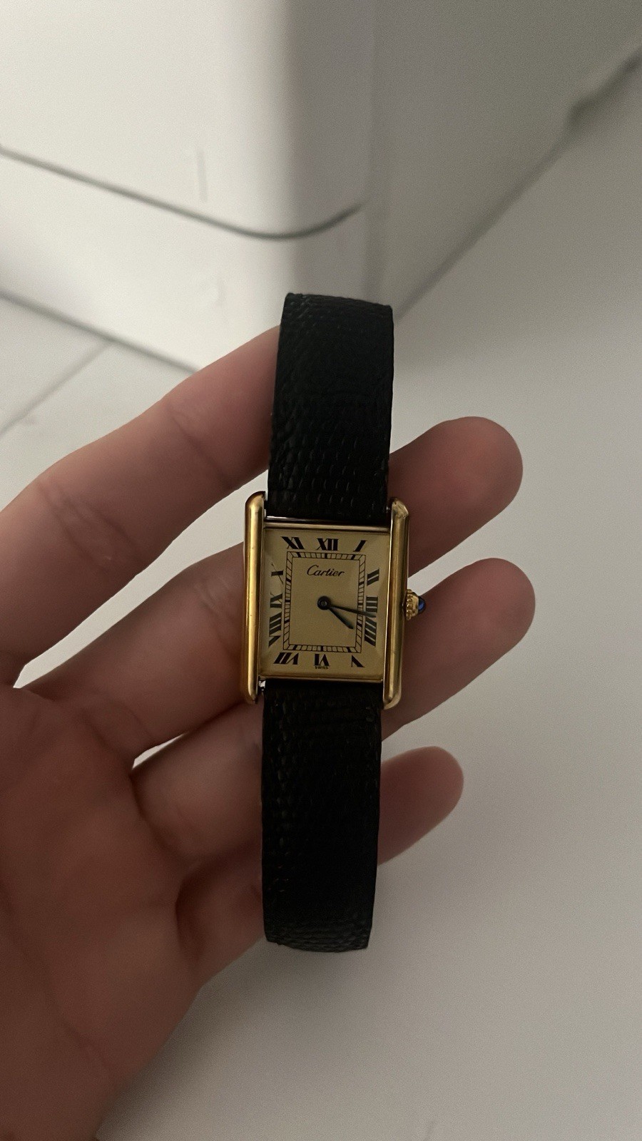 1960’s Vintage Must De Cartier Tank,18K Gold Plated, Manual Wind.RUN WELL