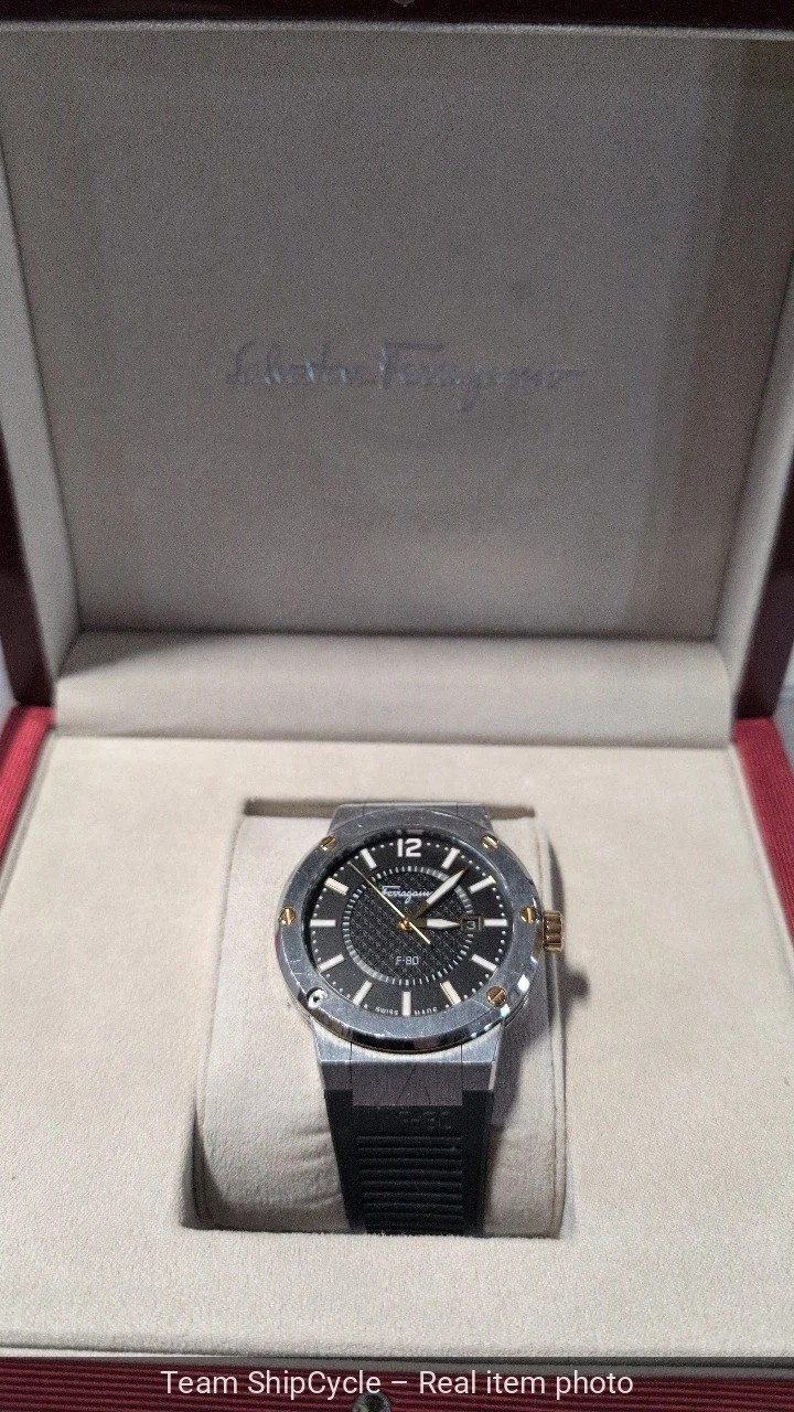 Ferragamo Mens F80 Stainless Steel 44mm Strap Fashion Watch G2U