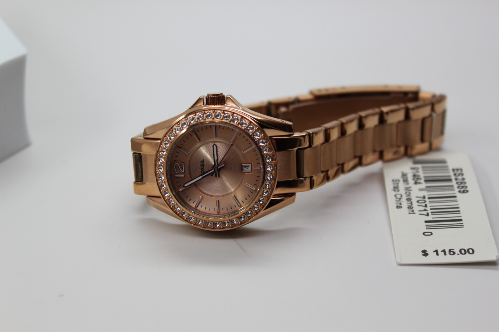 Fossil ES-1967 Stella Day Date Display Quartz White Dial, ES1967 *BRAND NEW*