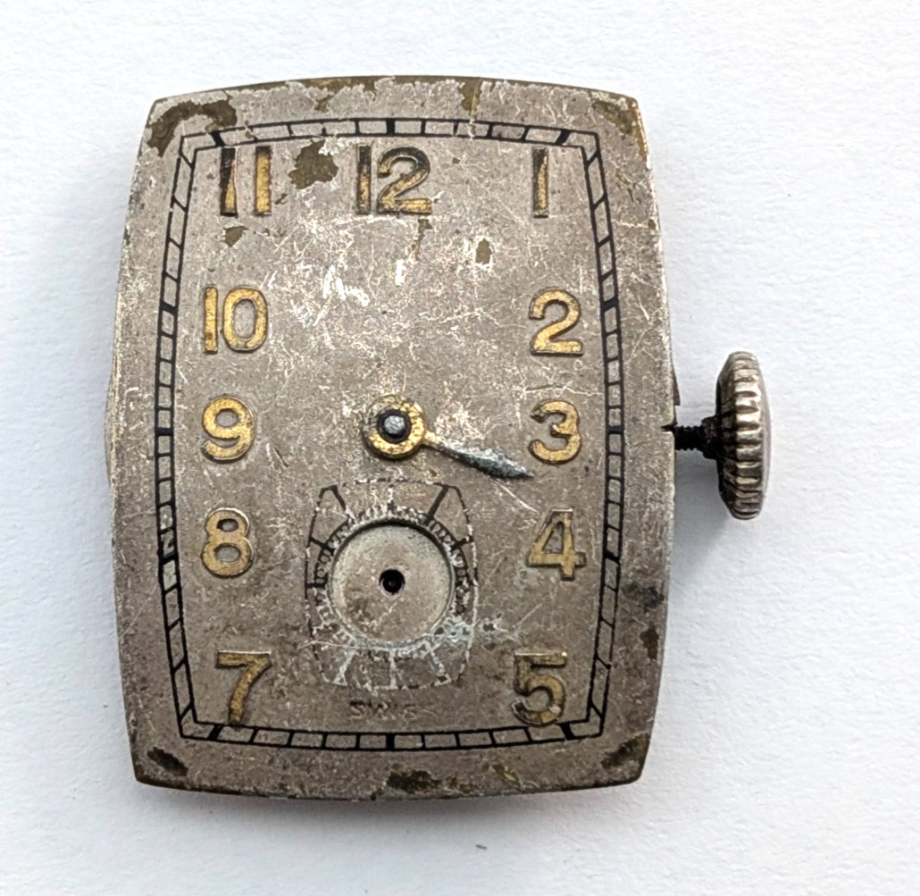 Vintage TIMOR 17 Jewels 20mm Men’s Swiss Mechanical Watch Movement PARTS REPAIR