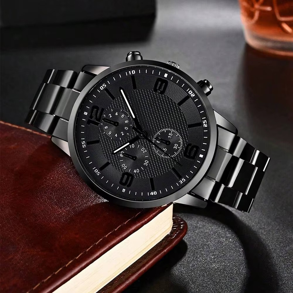 Men’s Luxury Gift Set: Watch, Bracelet, Necklace & Ring for Him