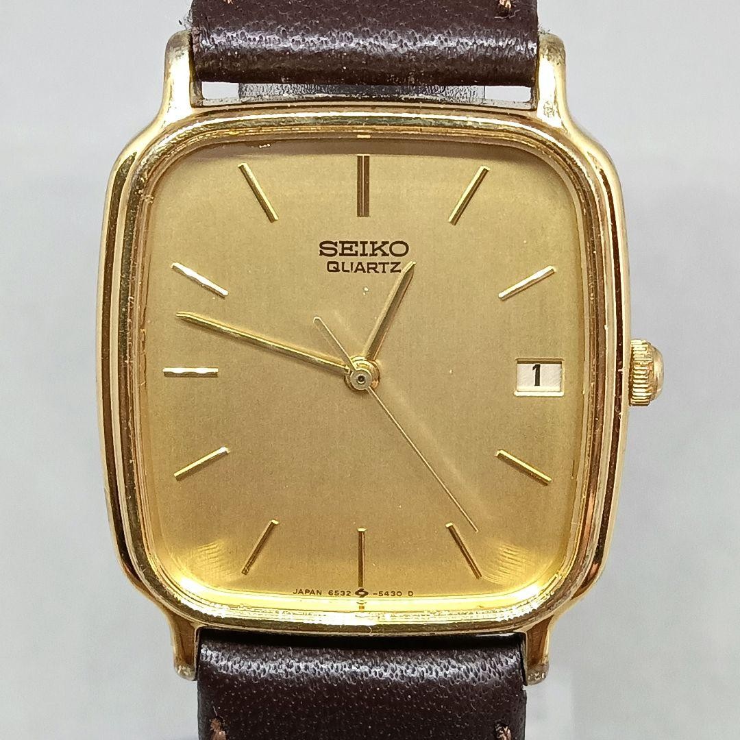Seiko 6532-5290 Men’s Quartz Square Watch Thin Case Used SA704
