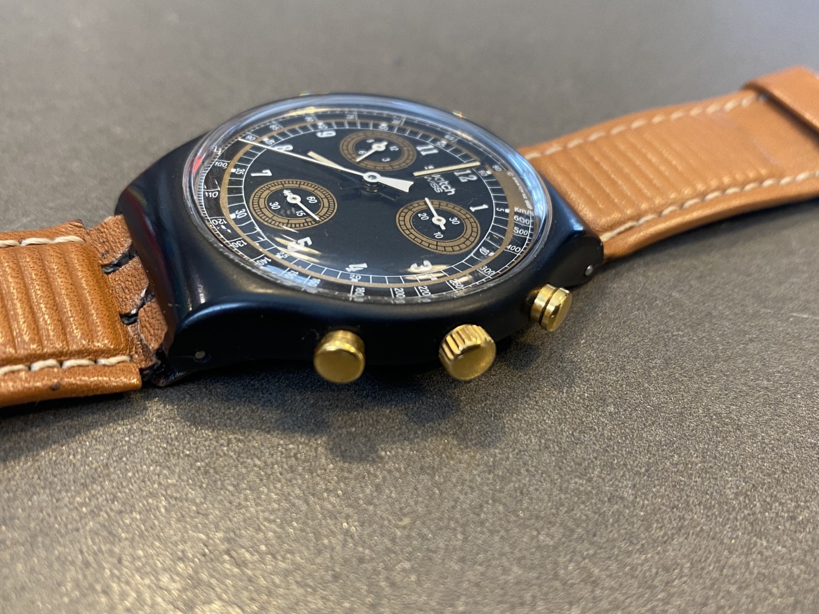 Swatch Chrono SCB104 Sand Storm 1990 – Working But No Battery Inc.