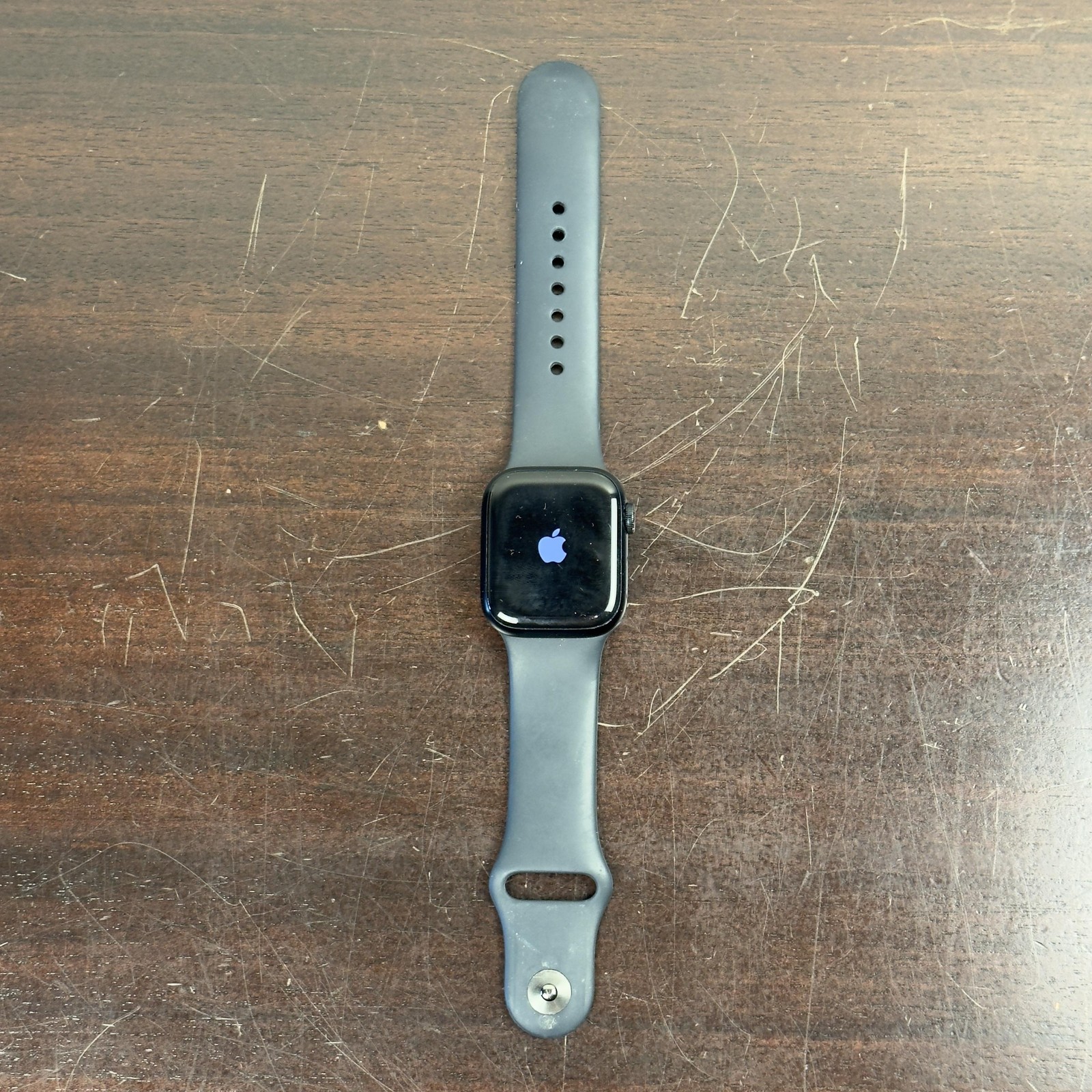 Apple Watch Series 7 Mens Watch 41mm Black Dial Blue Sport Band GPS LTE Aluminum